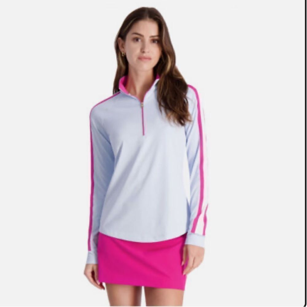 NWOT Fairway & Greene Eryn Zip Mock Womens Golf Quarter Zip Pink Size Small